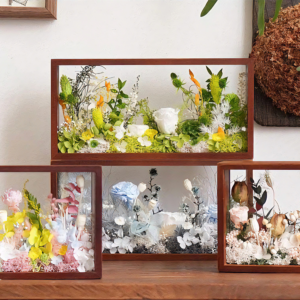 Premium Solid Wood Shadow Box Frame with Eternal Dried Florals