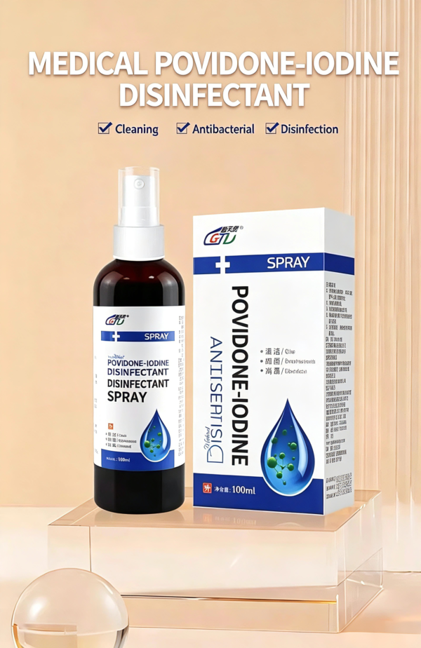 Medical Povidone-Iodine Disinfectant Spray, Wound Antiseptic for Pets, Infants, First Aid Sterilization