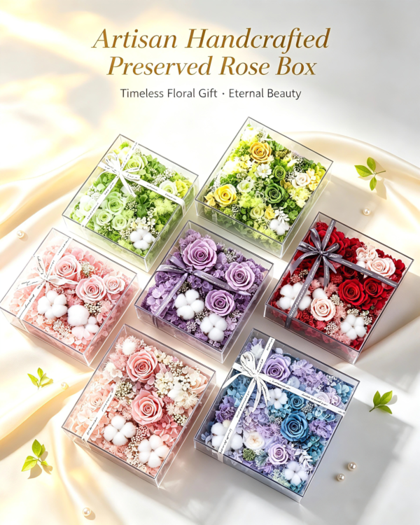 Artisan‑Crafted Real Eternal Rose Keepsake Box