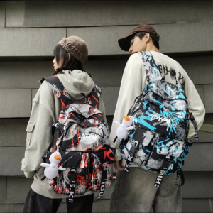 Trendy Graffiti Large‑Capacity Laptop Backpack