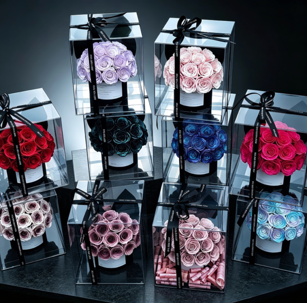Hand‑Crafted Preserved Rose Hug Bucket Collection